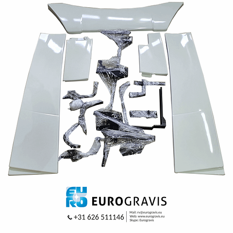 000079A VOLVO FH4 / FH5 GLOBETROTTER XL CABINE SPOILER SET KLEUR C1103