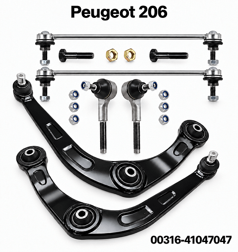 Draagarmen Peugeot 206 draagarm Peugeot 206 stabilisatorstang stuurkogel fuseekogel 3520.G8