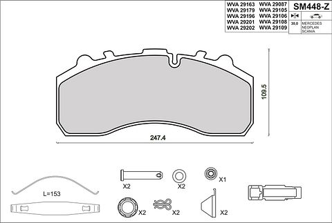 MERCEDES-BENZ AXOR 2001.01 / 2004.12 | Brake Pads