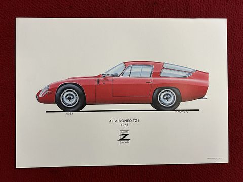 ”ALFA ROMEO TZ1” poster van Zagato