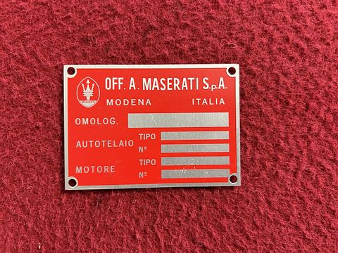 Maserati typeplaatje