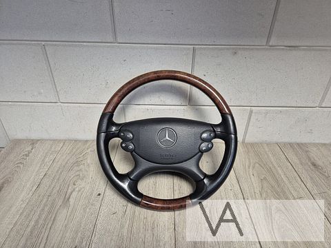 Mercedes S W220 CLK W209 E W211 houten stuur met airbag €400