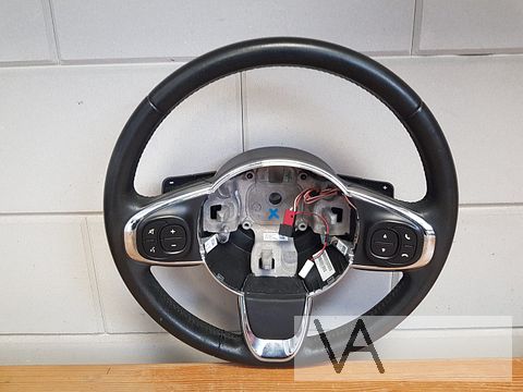 Fiat 500 2013 - 2019 lederen stuur met flippers en knoppen