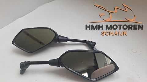 Aftermarket spiegel set M10 aansluiting Kawasaki Z800 Z750 zwart Carbonlook