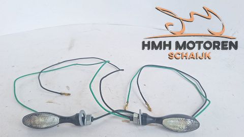 LED Knipperlichten motor Zwart Staal M8 Richtingaanwijzers