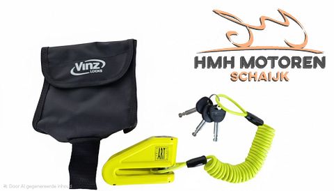 VINZ Baretti Schijfremslot ART4 Fluor geel motor scooter