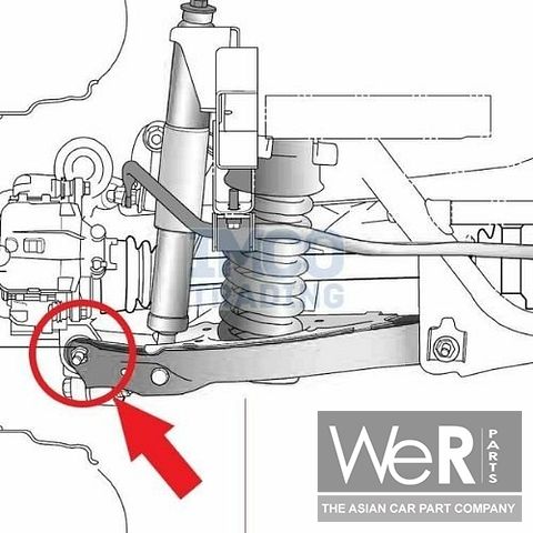 Lagerbus / fuseekogel onderste draagarm achter – SsangYong multilink AWD (4591514002)
