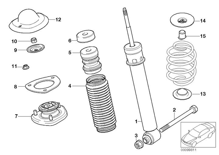 BMW E39 schokdempers BMW E39 schokbrekers 5-serie BMW E39 schokbrekers 1093646, 1094046, 1094467, 33521093646 33521093646 – Foto 11
