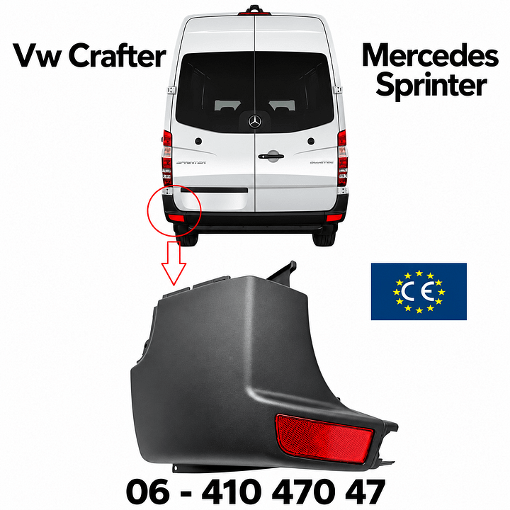 Hoek bumper Mercedes Sprinter bumper VW Crafter achterbumper Mercedes W906 A9068801171 – Foto 2