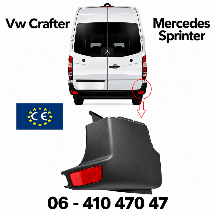 Hoek bumper Mercedes Sprinter bumper VW Crafter achterbumper Mercedes W906 A9068801171
