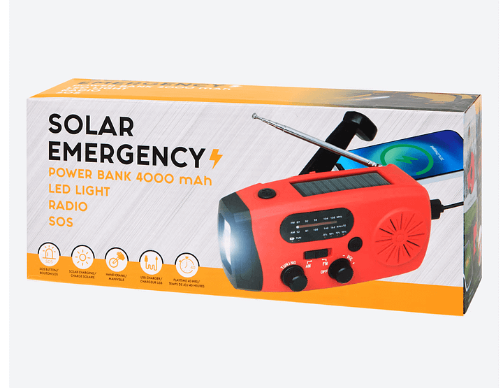 Nood radio Solar noodradio LED verlichting Pouwer bank + SOS – Foto 2