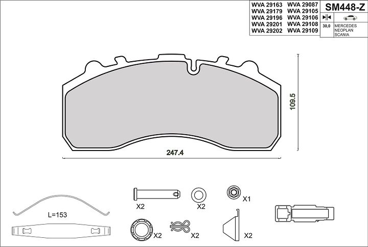 MAN TGA (37 T) 2004.01 / / - now | Brake Pads