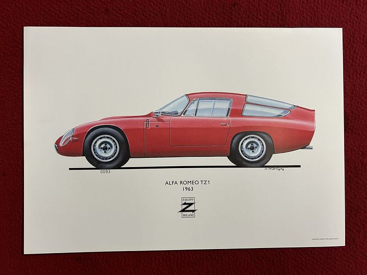 ”ALFA ROMEO TZ1” poster van Zagato