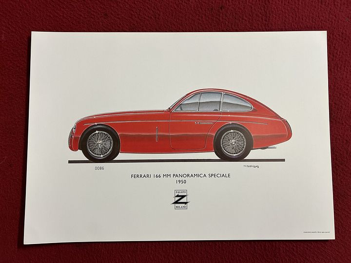 FERRARI 166 MM” Zagato poster