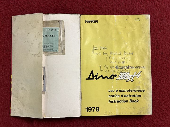 Ferrari 308 GT4 instructieboekje – Foto 2