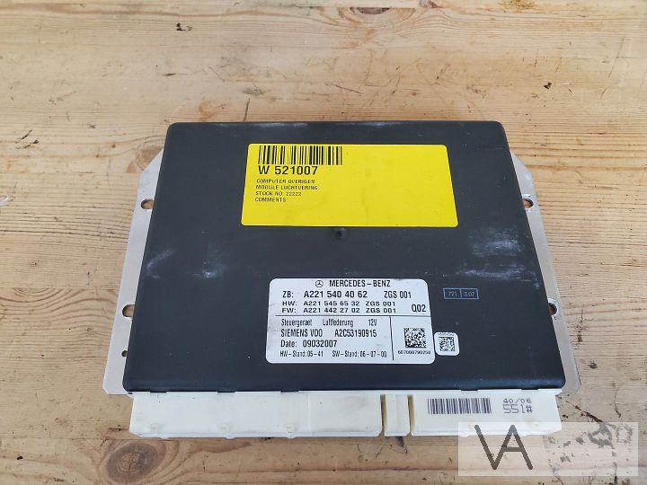 Mercedes S klasse W221 2005 - 2013 module luchtvering €50