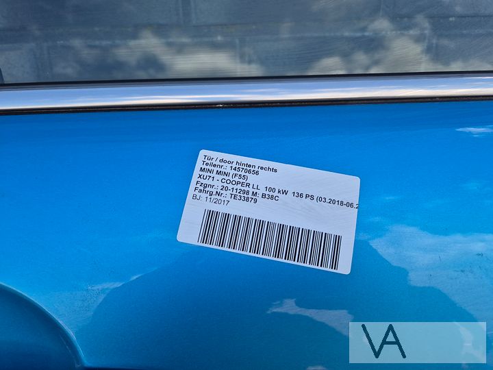 Mini F55 2013 - 2022 deur portier rechts achter blauw €250 – Foto 5