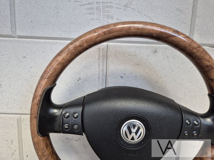 Houten stuur met airbag 3 spaak voor VW Golf 5 Polo Caddy – Foto 3