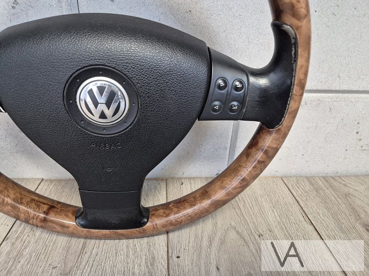 Houten stuur met airbag 3 spaak voor VW Golf 5 Polo Caddy – Foto 5