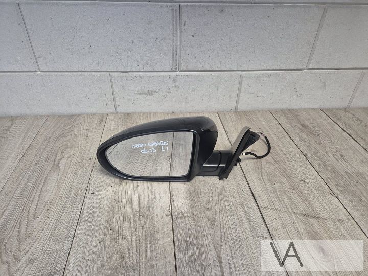 Spiegel links van Nissan Qashqai 2006 - 2013 7 draden zwart