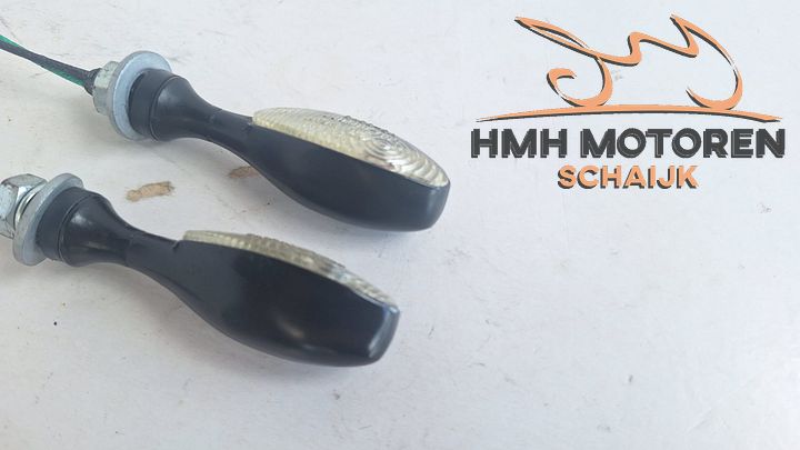 LED Knipperlichten motor Zwart Staal M8 Richtingaanwijzers – Foto 2