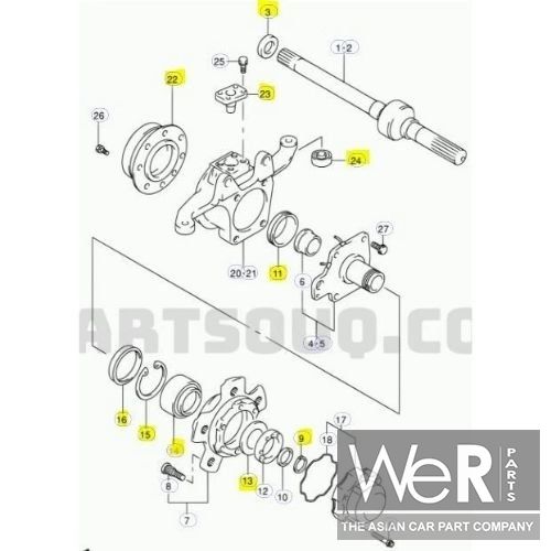Wiellager- en king pin reparatieset voorzijde - Suzuki Jimny 1998-2018 (0926741001WR) – Foto 2