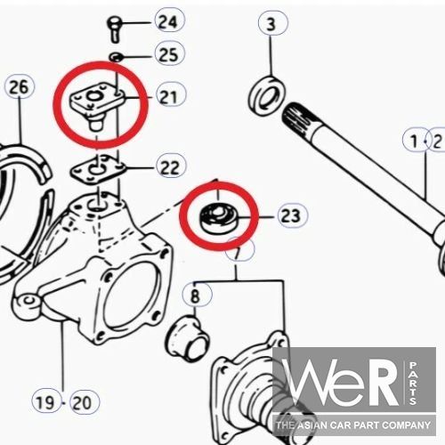 King Pin Reparatieset - Suzuki Jimny SN413 / SN415 en Samurai SJ413 (0926515005 WR + 4561063002 WR) – Foto 2