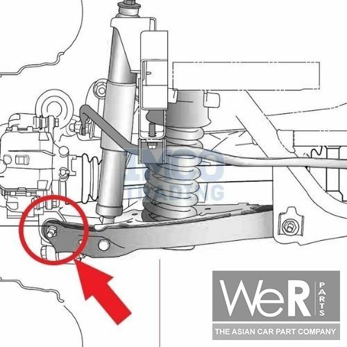 Lagerbus / fuseekogel onderste draagarm achter – SsangYong multilink AWD (4591514002)