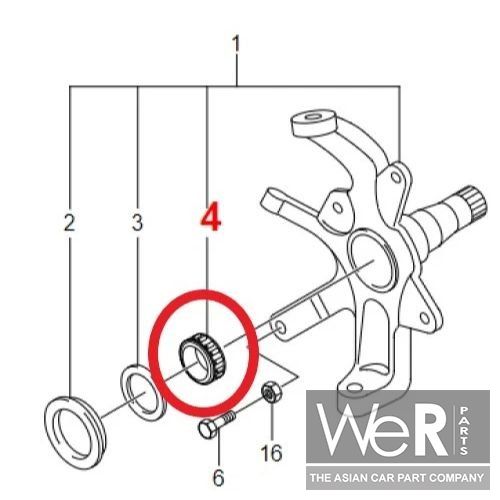 Fuseestuk lager / vrijloopnaaf - SsangYong Musso, Korando, Rexton I 1994-2006 (4121305000) – Foto 2