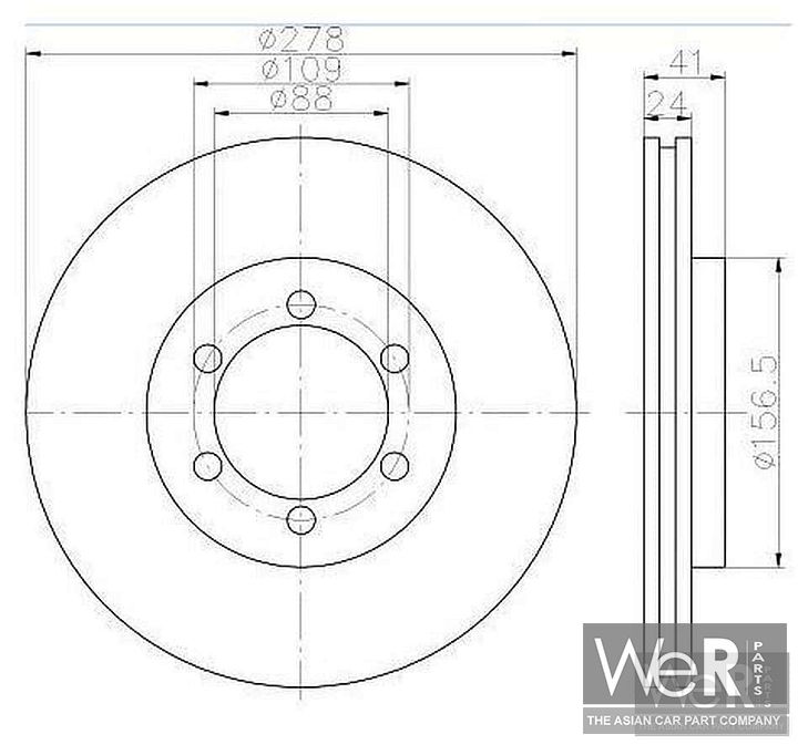 Remschijven Set PBR voorzijde SsangYong 1994-2006  4144106210, 41441-06210, 4144106211, 41441-06211, 4813005100, 48130-05100, 4813005110, 48130-05110 – Foto 4