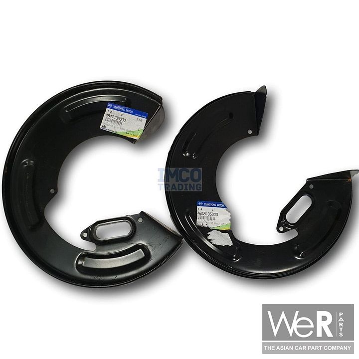 Remankerplaten/stofplaten achter set – SsangYong met starre achteras (4847105000 + 4848105000)