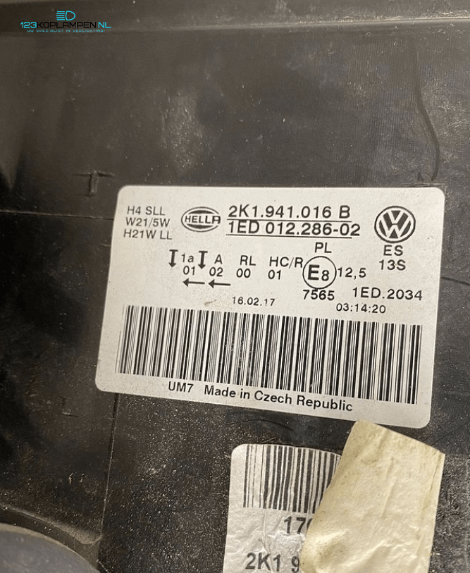 VW Volkswagen Caddy 2K5 H4 koplamp rechts – Foto 7