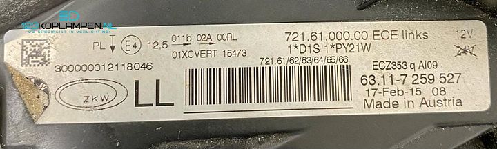 BMW 3 Serie F30 / F31 Bi Xenon koplamp links – Foto 8
