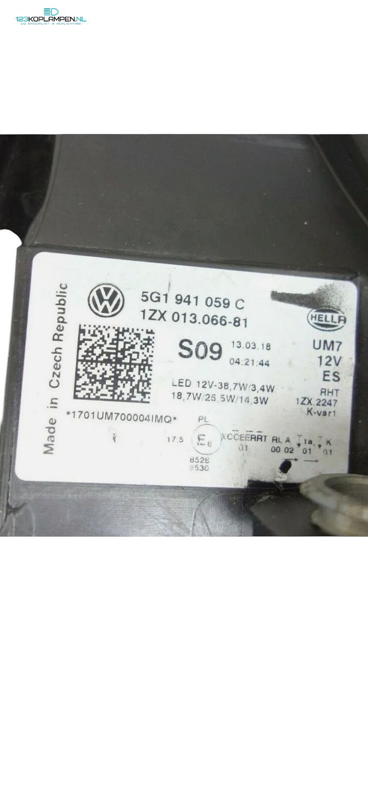 Volkswagen Golf 7 Facelift R Full LED Black Koplamp Links 5G1941059C  – Foto 4