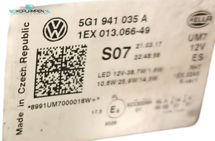 Volkswagen Golf 7 Facelift GTI Full LED Koplampen Set 5G1941035A / 5G1941036 – Foto 16