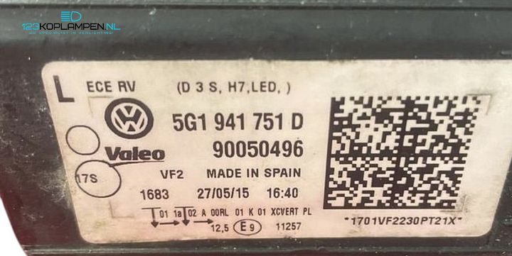 Volkswagen Golf 7 Bi-Xenon R R20 Koplampen Set 5G1941751D / 5G1941752D – Foto 15
