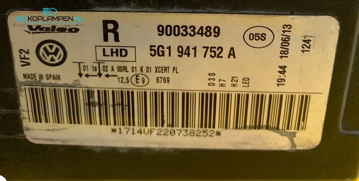 Volkswagen Golf 7 Bi-Xenon GTI Rood Koplampen Set 5G1941751A / 5G1941752A – Foto 9