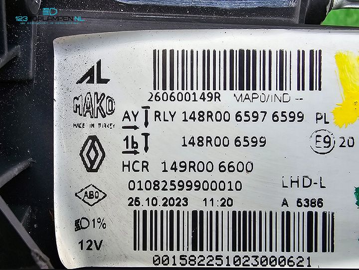 (J3) RENAULT CLIO V Facelift FULL LED  koplamp links – 260600149R – Foto 5