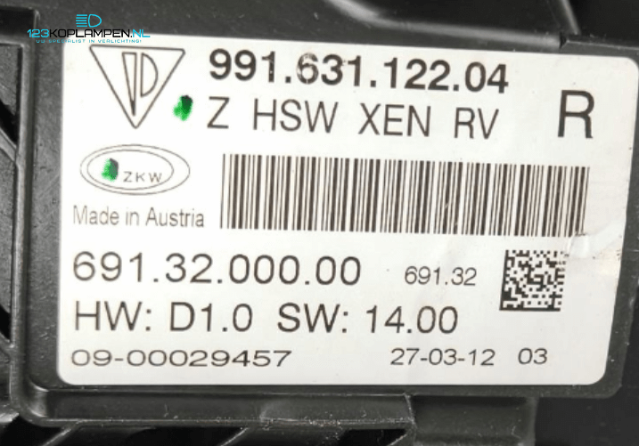 Porsche 991 911 Xenon koplamp rechts – Foto 6