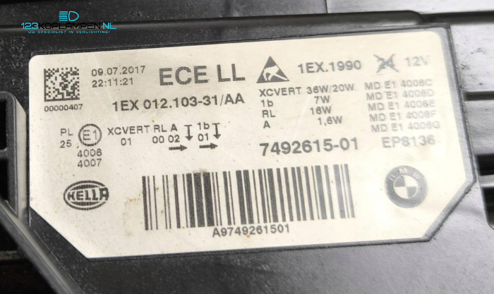 BMW 3 Serie F30 F31 LCI facelift Shadow Full LED koplamp links  – Foto 8
