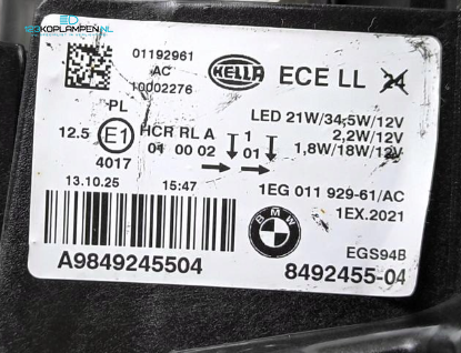 BMW 1 Serie F20 F21 Facelift LCI Shadow LED koplamp links  – Foto 8